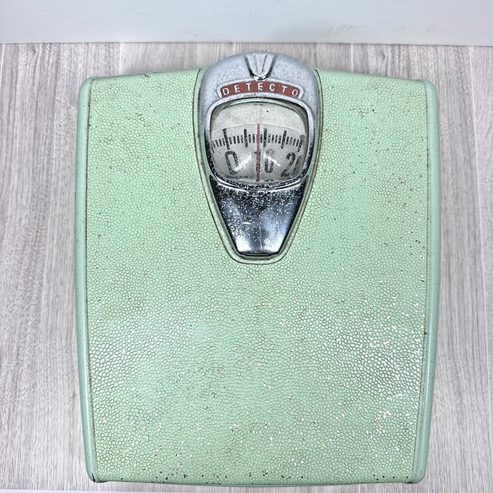 Detecto Vintage Bathroom Scale Mint Green Mid Century Retro Works
